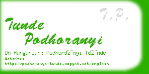 tunde podhoranyi business card